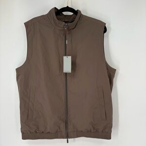 Canali Water Resistant Vest Brown Size 54 $1195 Made In Italy